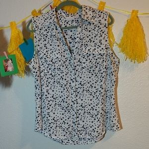 Star burst sleeveless blouse